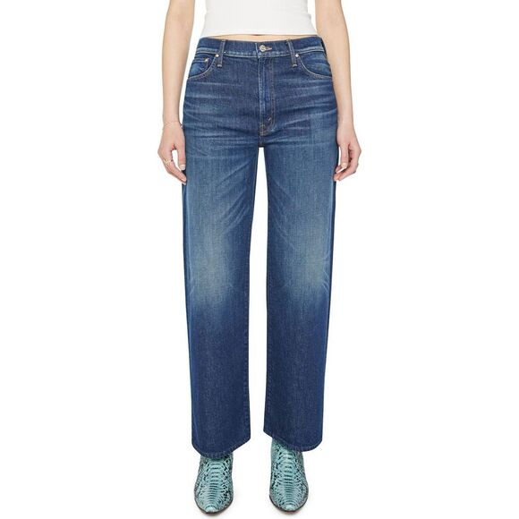 Mother Women's Dark Blue The Dodger Flood Loose Wide Leg Jeans Size 28 NWOT - Picture 1 of 12